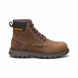 Caterpillar Precision Composite Toe Work Férfi Vízálló Cipő Sötét Barna, HU-T091